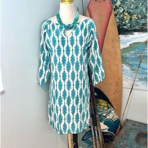 NWT Tybee Island Clothing Co.,TealWhite,  Lightweight, Beach to Brunch, Cover-Up